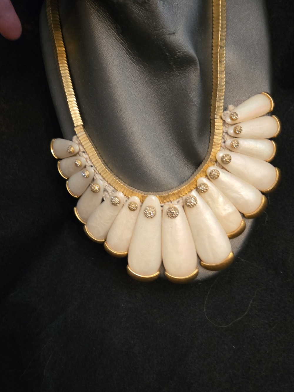 LOFT Gold-Tone Necklace with Ivory Teardrop Accents
